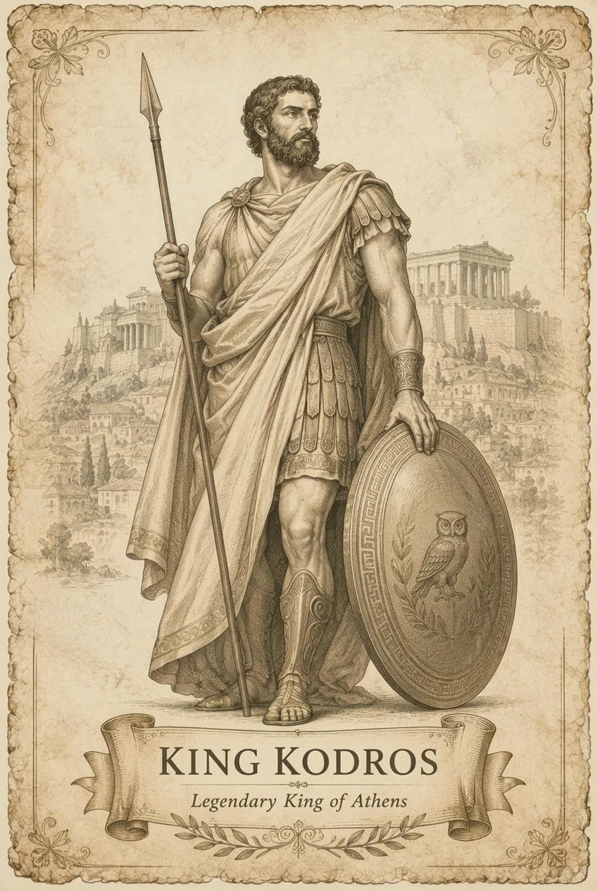 King Kodros, legendary last king of Athens — the namesake of The Kodrian